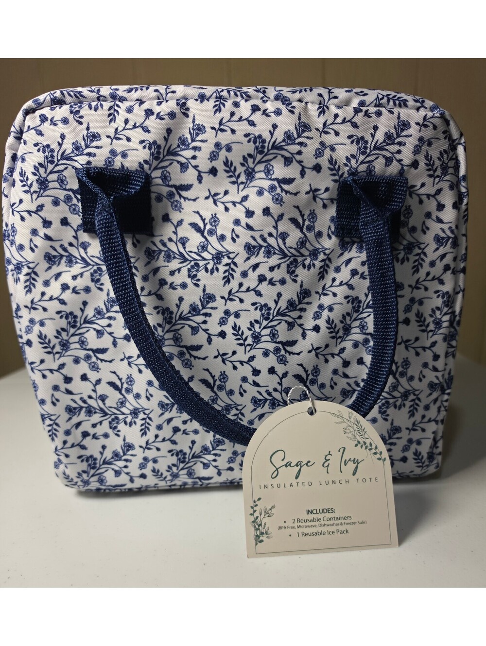Sage & Ivy Insulated Lunch Tote with Reusable Containers and Ice Pack